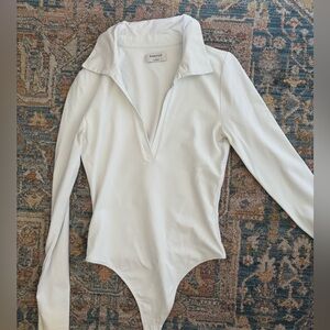 White long sleeve Babaton bodysuit